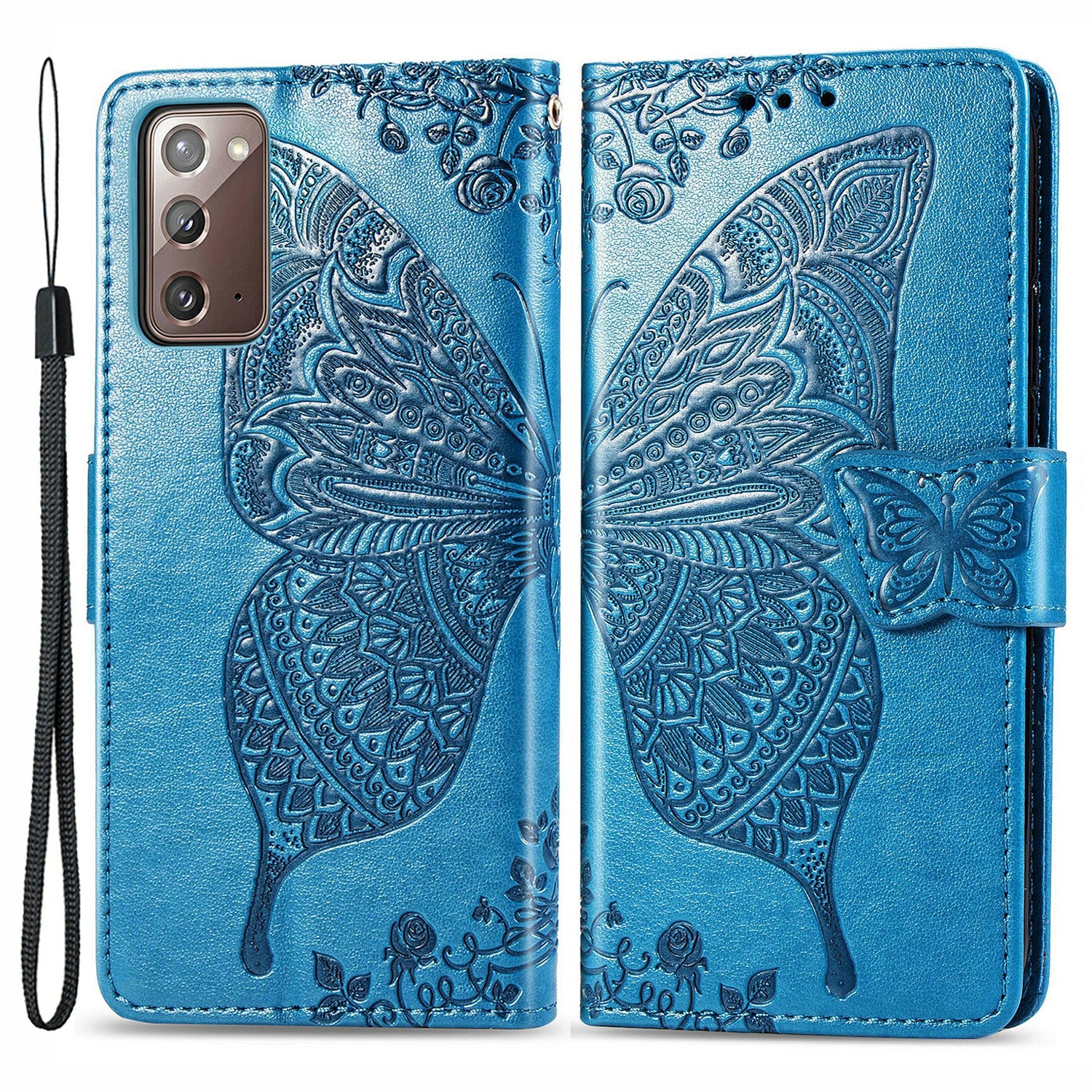 For Samsung Galaxy Note20 Note20 5G PU Leather Wallet Case Imprinted Butterfly Pattern Shockproof Phone Stand Cover with Strap For Samsung Galaxy Note20 Note20 5G PU Leather Wallet Case Imprinted Butterfly Pattern Shockproof Phone Stand Cover with Strap